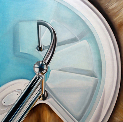 Rundes Becken, 60 x 60 cm, Öl auf Leinwand, 2019