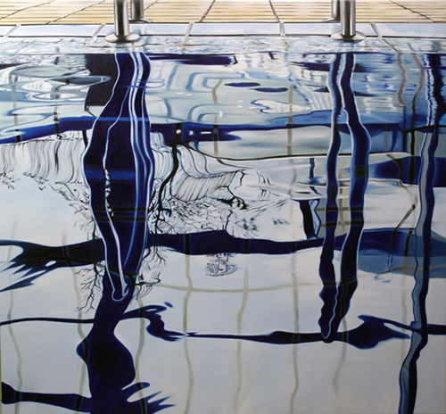 Baumspiegelung, 130 x 140 cm, Öl auf Leinwand, 2016 - verkauft -