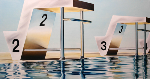 Startblöcke 2 und 3, 80 x 150 cm, Öl auf Leinwand, 2019 - verkauft -