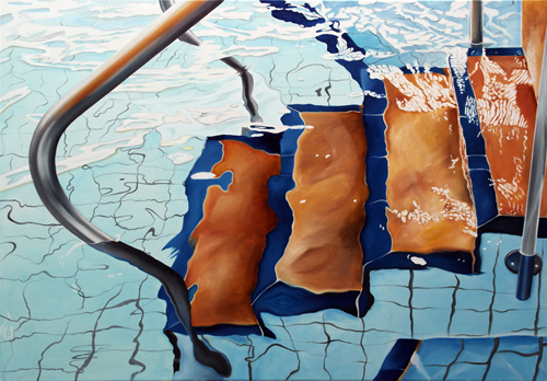 Terracotta-Stufen, 70 x 100 cm, Öl auf Leinwand, 2019