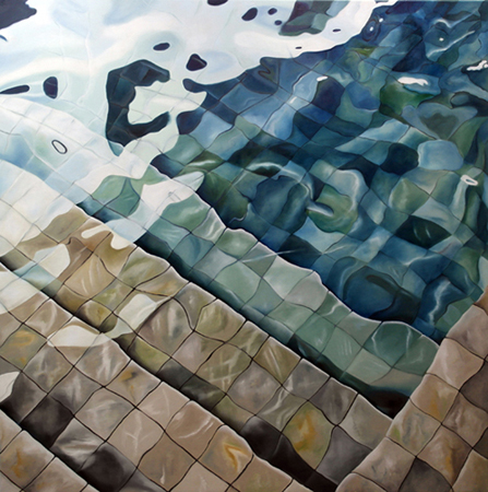 Fliesen, 126 x 126 cm, Öl auf Leinwand, 2016 - verkauft -