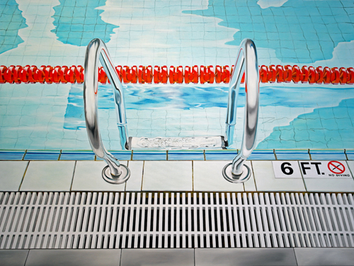 Wassertiefe 6 ft, 120 x 160 cm, Öl auf Leinwand, 2021/2022